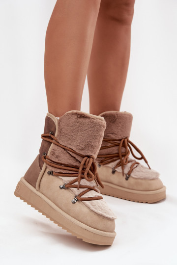 Snehule Dámske s kožušinou D.Franklin DFSH370012 béžová 2