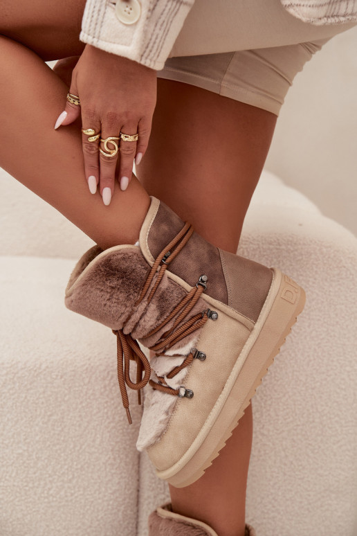 Snehule Dámske s kožušinou D.Franklin DFSH370012 béžová