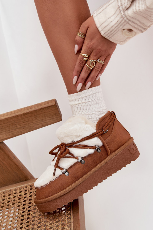 Nízka Snehule s platformou s kožušinou D.Franklin DFSH370011 Hnedá farba