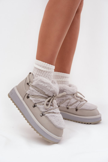 Nízka Snehule s platformou s kožušinou D.Franklin DFSH370011 sivá 2