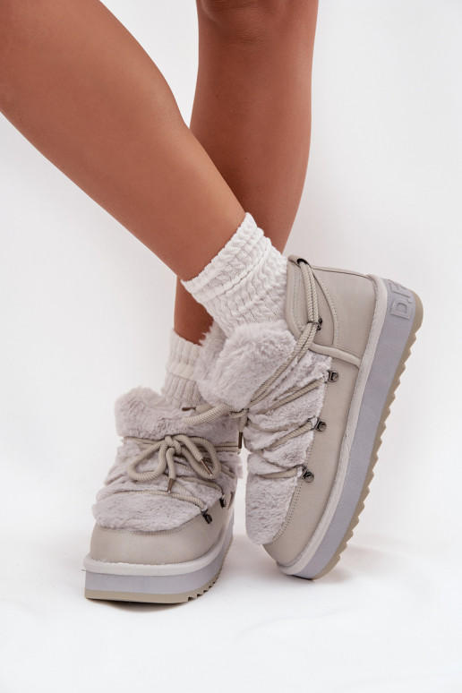 Nízka Snehule s platformou s kožušinou D.Franklin DFSH370011 sivá