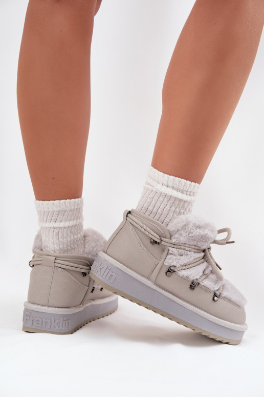 Nízka Snehule s platformou s kožušinou D.Franklin DFSH370011 sivá