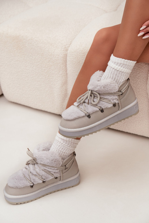 Nízka Snehule s platformou s kožušinou D.Franklin DFSH370011 sivá