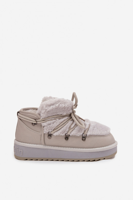 Nízka Snehule s platformou s kožušinou D.Franklin DFSH370011 sivá