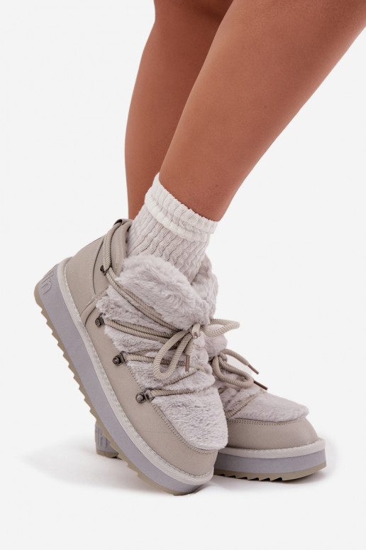 Nízka Snehule s platformou s kožušinou D.Franklin DFSH370011 sivá