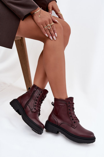 zahriať sa Dámske čižmyZapnutéturalnej Skóry Sergio Leone BT25248-S bordová