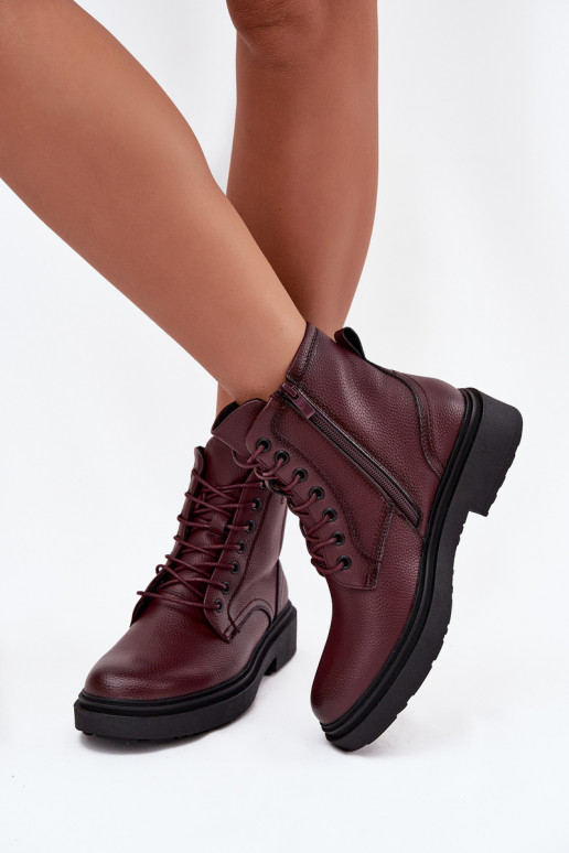 zahriať sa Dámske čižmyZapnutéturalnej Skóry Sergio Leone BT25248-S bordová