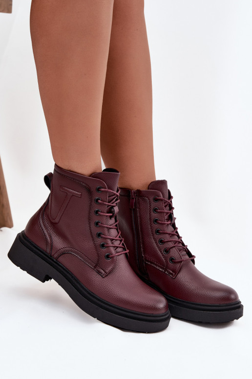 zahriať sa Dámske čižmyZapnutéturalnej Skóry Sergio Leone BT25248-S bordová