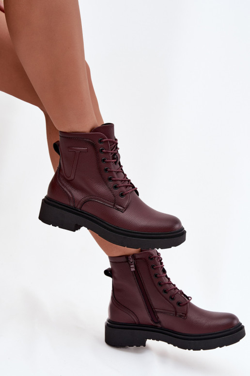 zahriať sa Dámske čižmyZapnutéturalnej Skóry Sergio Leone BT25248-S bordová