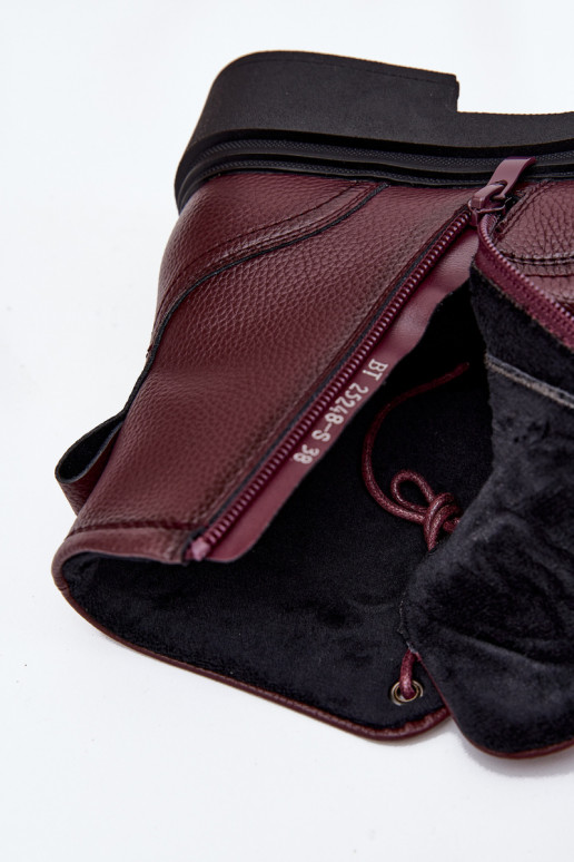 zahriať sa Dámske čižmyZapnutéturalnej Skóry Sergio Leone BT25248-S bordová