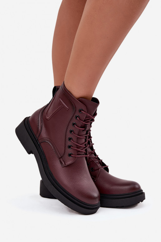 zahriať sa Dámske čižmyZapnutéturalnej Skóry Sergio Leone BT25248-S bordová