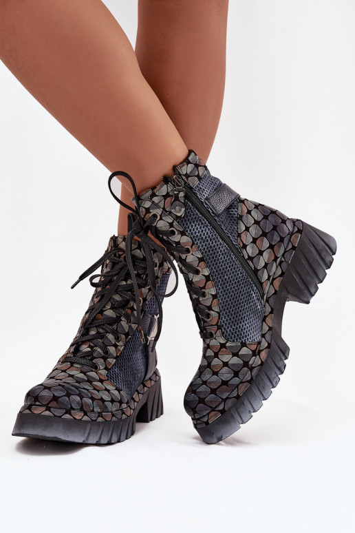 Kožené Pracovné členkové topánky Dámske Máciejka 07072-03 Rôzne farby