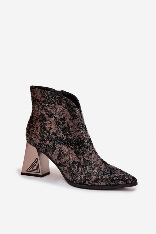 Kožené Dámske čižmy D&A CR52-679 čierna Kožené Dámske čižmy D&A CR52-679 čierna