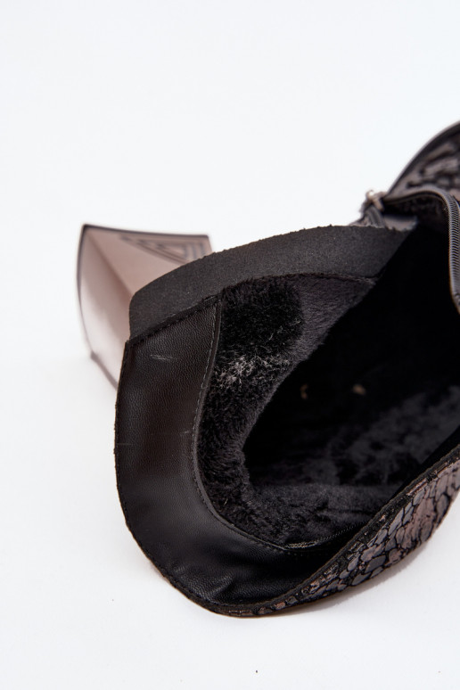 Kožené Dámske čižmy D&A CR52-679 čierna Kožené Dámske čižmy D&A CR52-679 čierna