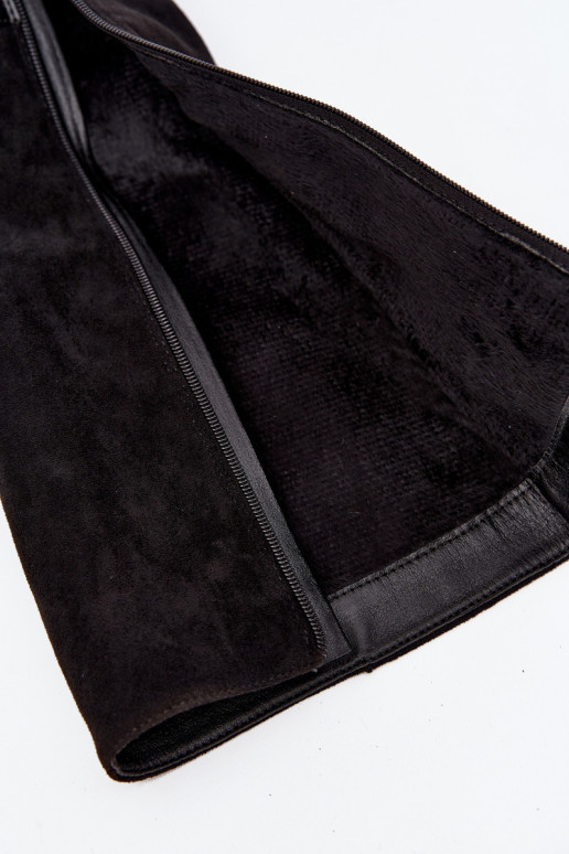 dámske čižmy s podpätkami so zlatými prackami zahriať sa čierna Seraphine