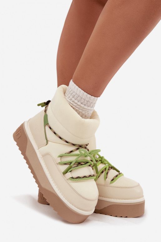 Snehule s platformou D.Franklin DFSH371015 slonovina