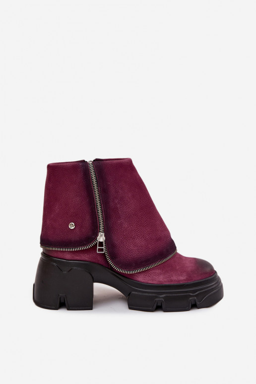 Kožené Dámske čižmyINyIniniętą CholeInką Máciejka 07145-23 bordová