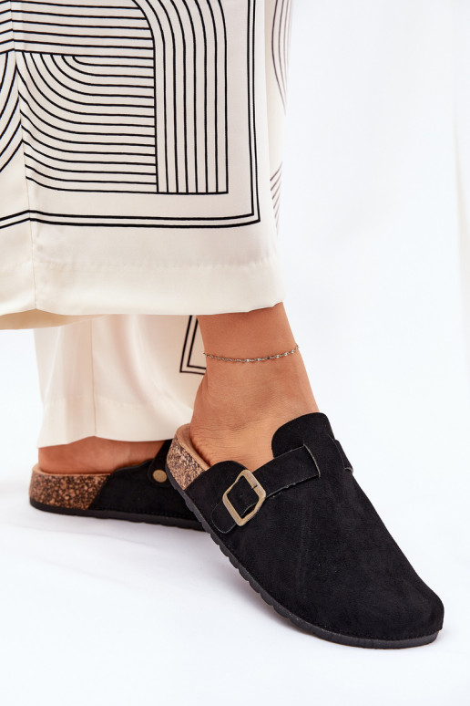 Papuče Dreváky Dámske i s platformou s prackami čierna Selio