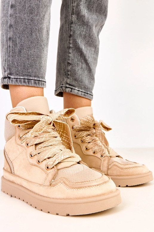 Pieskové vysoké športové topánky so...