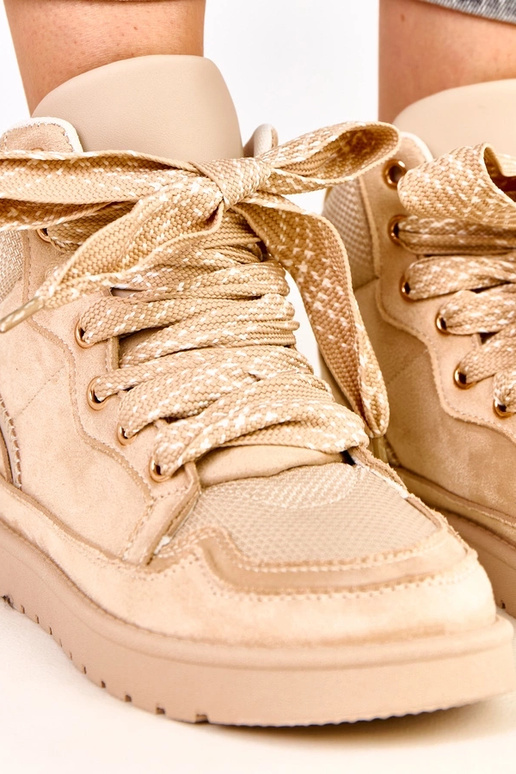 Pieskové vysoké športové topánky so...