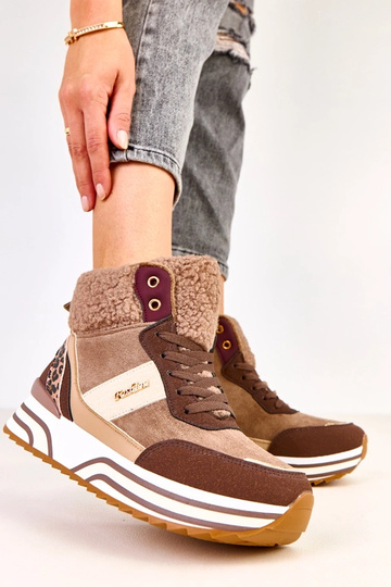 Hnedé vysoké teplé športové...