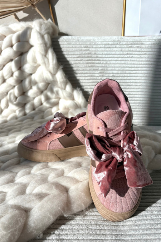 Dámske športové topánky s velúrovým uzlom, ružovej farby, Ashlyn Dámske športové topánky s velúrovým uzlom, ružovej farby, Ashlyn