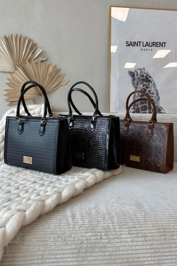 Kabelka s vyrazeným vzorom NOBO BAG6150-020 čierna 2