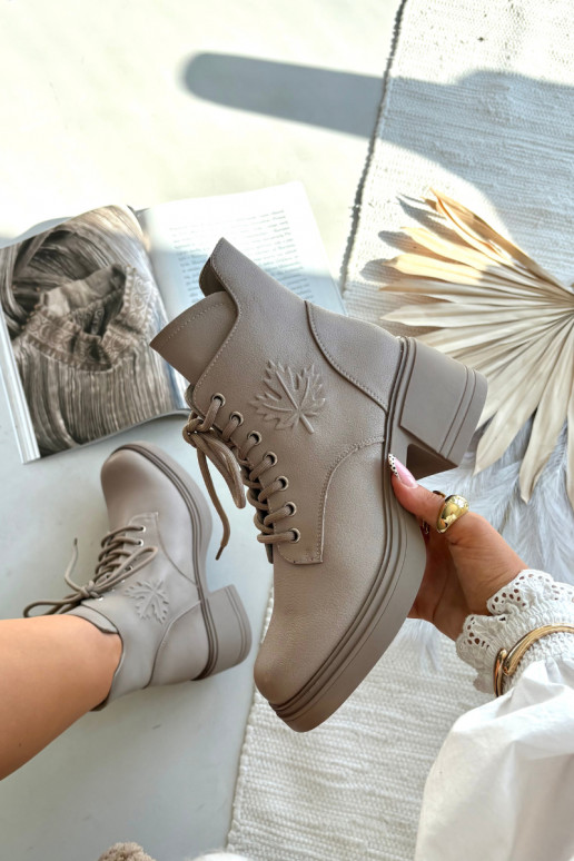 Dámske členkové čižmy z prírodnej kože s chlpatými detailmi, zateplené, Vinceza 39950 pieskové