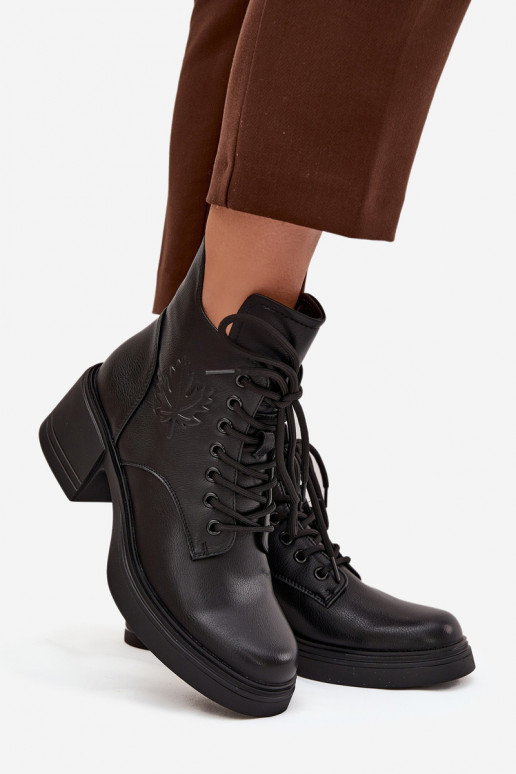 Dámske členkové čižmy z prírodnej kože s chlpatými detailmi, zateplené, Vinceza 39950 čierne