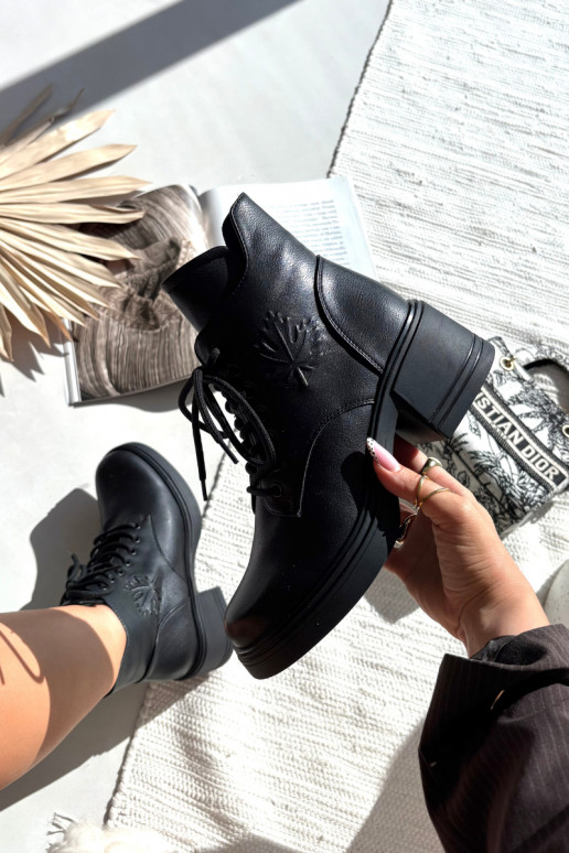 Dámske členkové čižmy z prírodnej kože s chlpatými detailmi, zateplené, Vinceza 39950 čierne