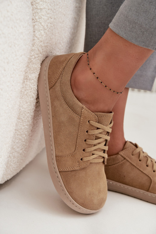 Voľnočasové prírodné semišové topánky typu "Barefoot" Zazoo 314 pieskové