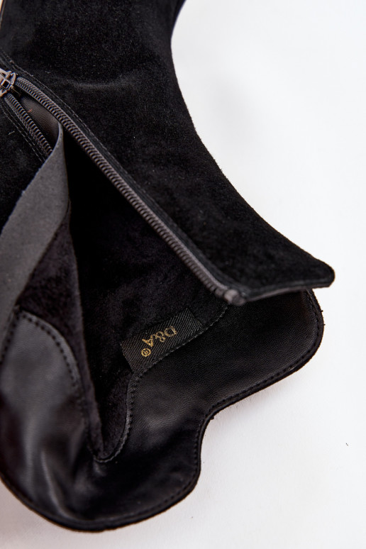 zo semišu Dámske čižmy s ozdobami D&A CR52-686 čierna