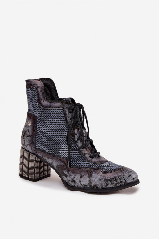 Kožené Dámske čižmy Máciejka 06989-03 sivá