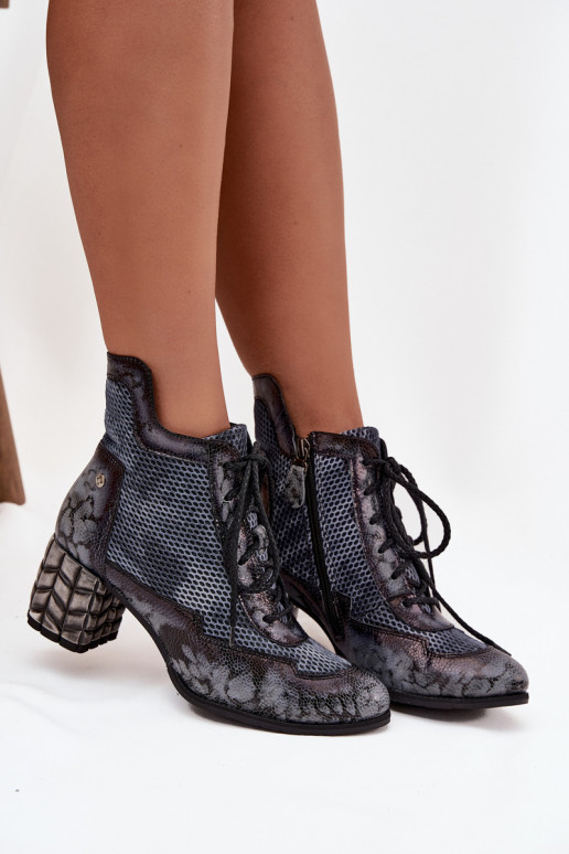 Kožené Dámske čižmy Máciejka 06989-03 sivá