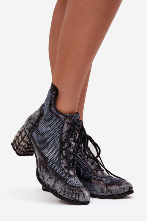 Kožené Dámske čižmy Máciejka 06989-03 sivá