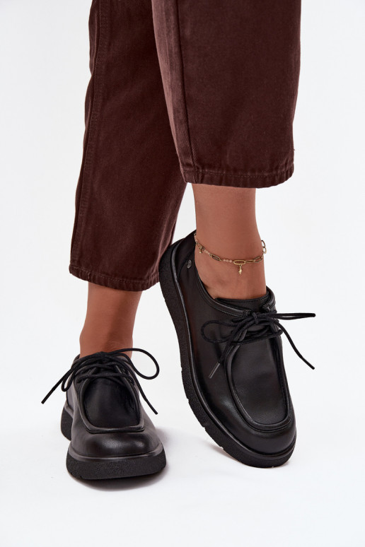 Kožené topánky Dámske Máciejka K7189-01 čierna Kožené topánky Dámske Máciejka K7189-01 čierna