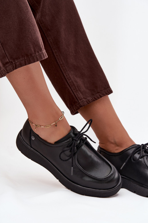 Kožené topánky Dámske Máciejka K7189-01 čierna Kožené topánky Dámske Máciejka K7189-01 čierna