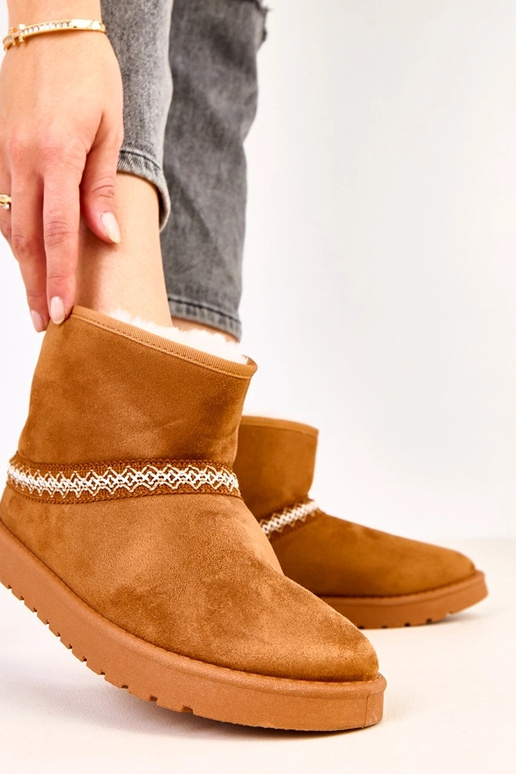 Karamelové nízke snehové topánky z...