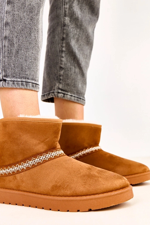 Karamelové nízke snehové topánky z...