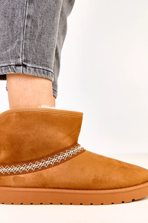 Karamelové nízke snehové topánky z...