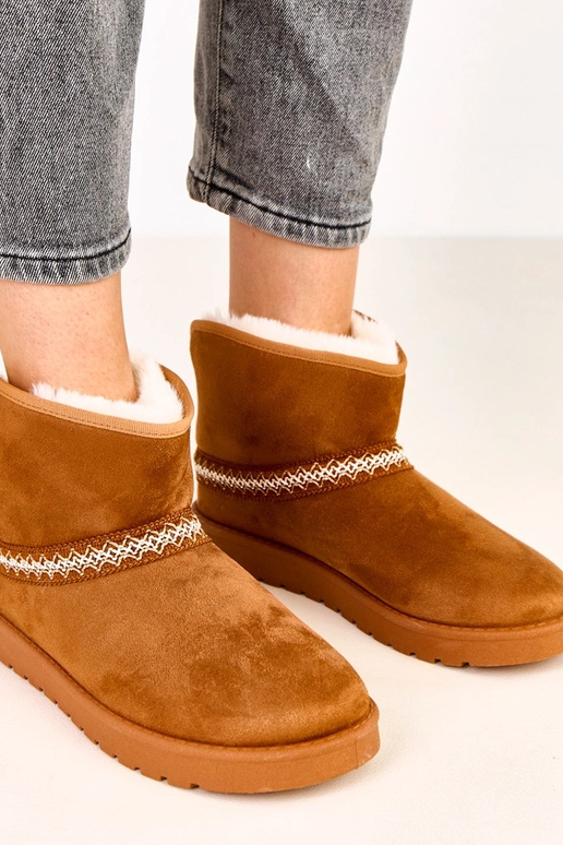 Karamelové nízke snehové topánky z...