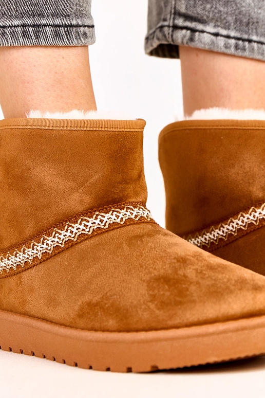 Karamelové nízke snehové topánky z...