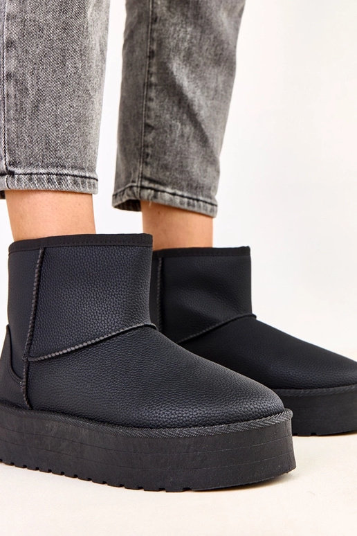 Čierne nízke snehové topánky s...