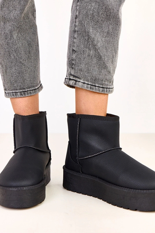 Čierne nízke snehové topánky s...