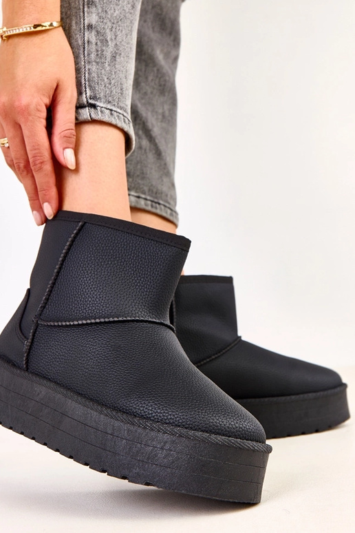 Čierne nízke snehové topánky s...