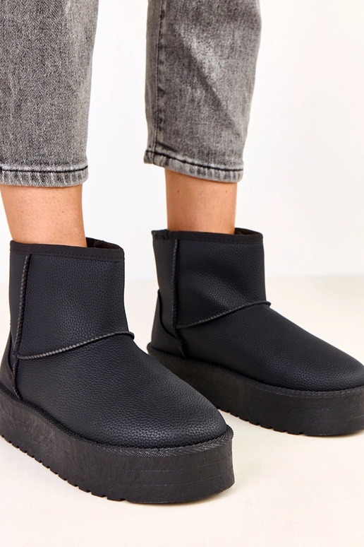 Čierne nízke snehové topánky s...