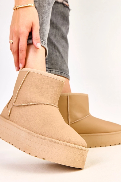 Hnedé nízke snehové topánky s...