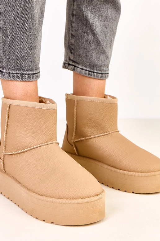 Hnedé nízke snehové topánky s...