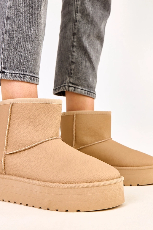 Hnedé nízke snehové topánky s...