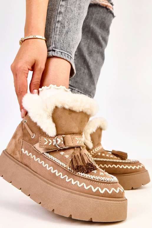 Svetlohnedé snehové topánky s...